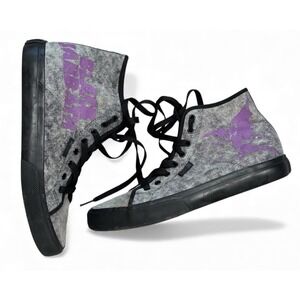 DC x Black Sabbath High Top‎ Sneakers Mens 10 Black Wash Canvas Purple